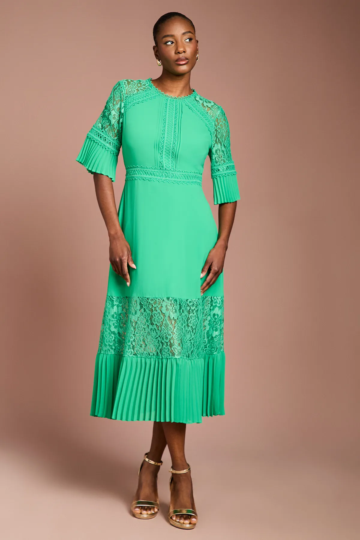 View product Lace Insert Midi Dress
